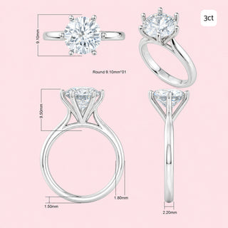High 6-Claw Solitaire Ring