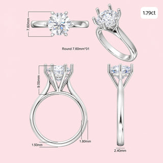 High 6-Claw Solitaire Ring