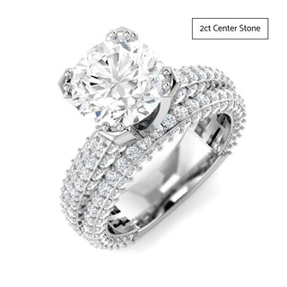 Round Brilliant Diamond Interlace Ring