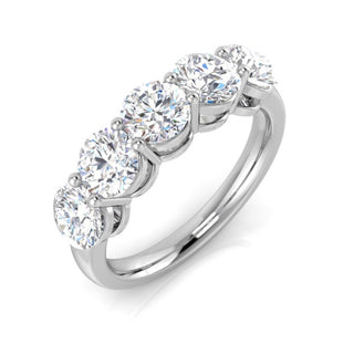 Five Stone Half Eternity Diamond Ring