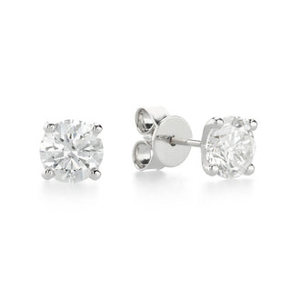 Solitaire Studs set in 18K White Gold