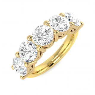 Five Stone Half Eternity Diamond Ring
