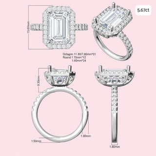 Emerald Halo Diamond Ring