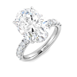 Oval Halo with Diamond Band