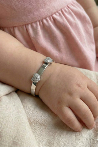 Baby Double Heart Expandable Bangle