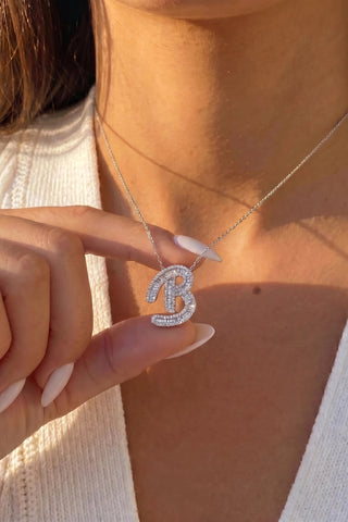 Classic Diamond Baguette Initial