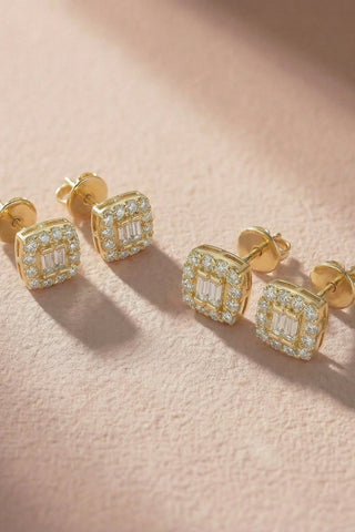 Cushion Baguette Studs