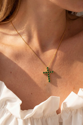 Emerald Classic Cross Pendant