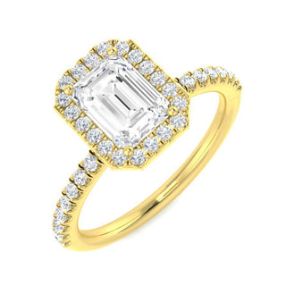 Emerald Halo Diamond Ring