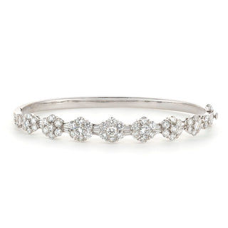 Flower Baguette Diamond Bangle