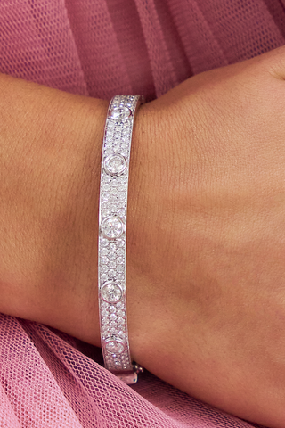 Halo Diamond Bangle