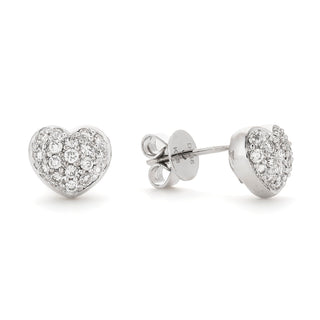 Bubble Pavé Heart Studs