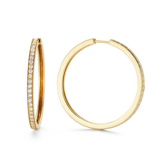 Fine Round Diamond Hoops