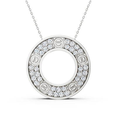 Gold Screw Circle Pendant