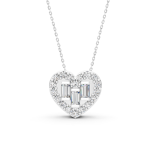 Baguette Heart Pendant