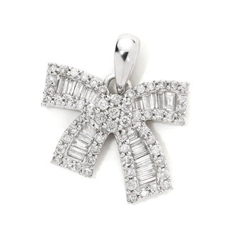 Diamond Baguette Bow Pendant