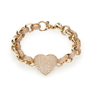 Kids Pavé Heart Belcher Bracelet