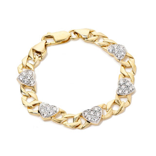 Kids Pave Heart Chain Bracelet