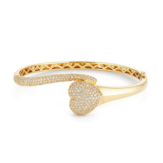 Heart Pavé Diamond Bangle