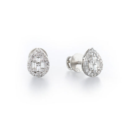 Pear Baguette Studs