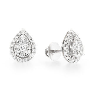 Pear Halo studs