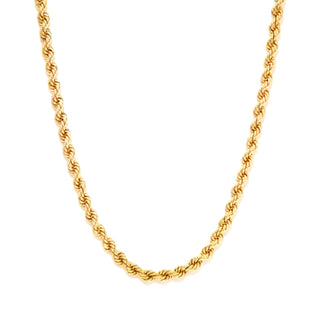 Semi Solid Yellow Gold Rope Chain