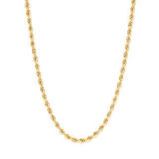 Solid Yellow Gold Rope Chain - 5mm