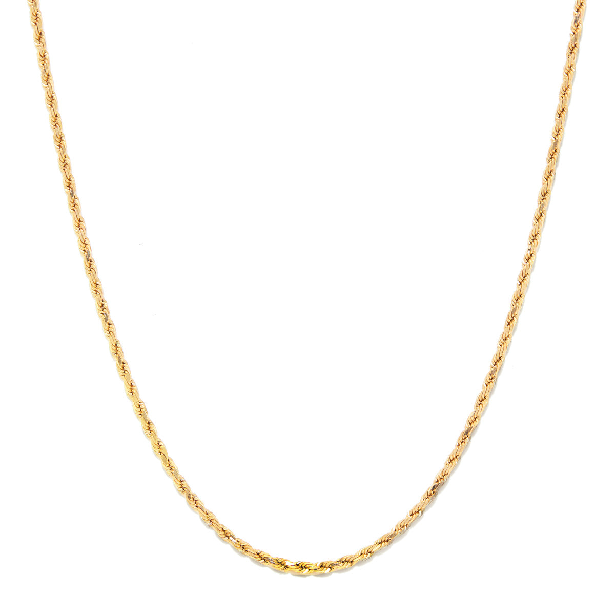 Solid 10K Gold Rope order Chain Necklace