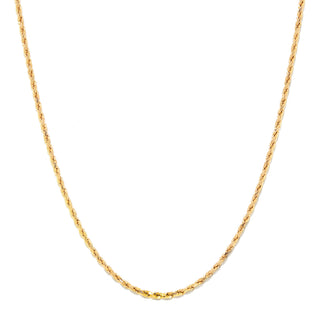 Solid Yellow Gold Rope Diamond Cut Chain
