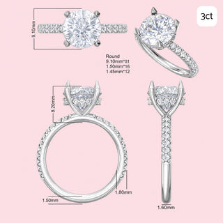 Round Halo Diamond Band