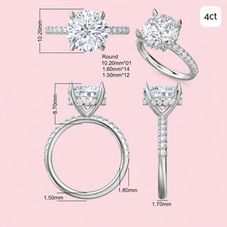Round Halo Diamond Band