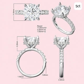 Round Halo Diamond Band