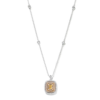 Yellow Diamond Halo Pendant