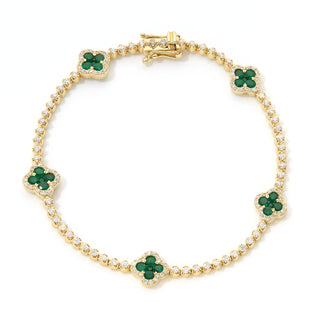 Yellow Gold Emerald Blossom Bracelet