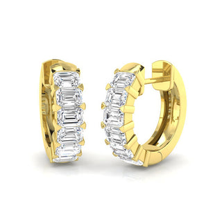 Emerald Baguette Huggies