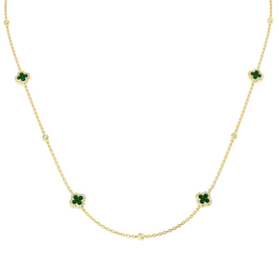 Blossom 4-Stone Emerald Necklace