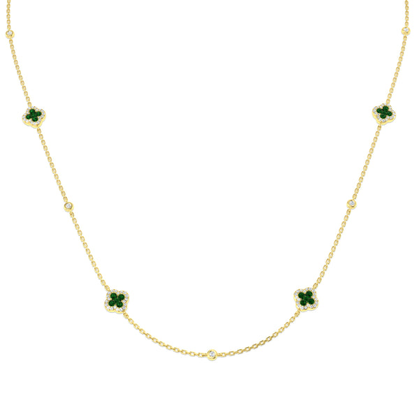 Blossom 4-Stone Emerald Necklace