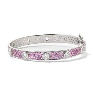 CZ Pavé Bangle Pink Sapphire.