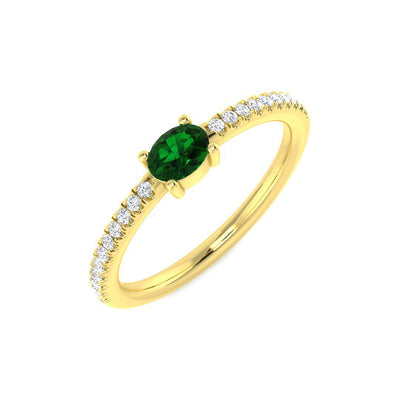 Oval Emerald Diamond Ring