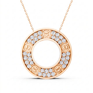 Gold Screw Circle Pendant