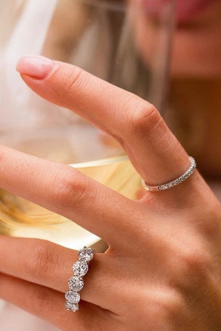 Single Row Diamond Half-Eternity Ring