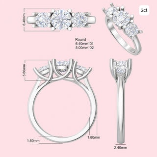 Three Stone Round Diamond Ring