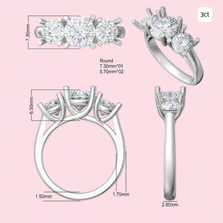 Three Stone Round Diamond Ring