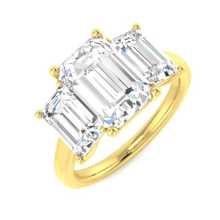 Three Stone Emerald Cut Ring