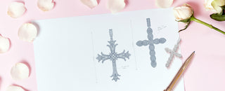 Customised diamond crosses sketch