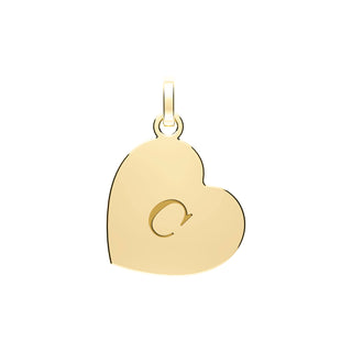 Engraved Initial Heart Pendant