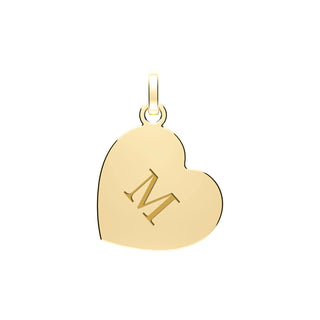 Engraved Initial Heart Pendant