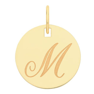 Engraved Gold Initial Pendant