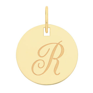 Engraved Gold Initial Pendant