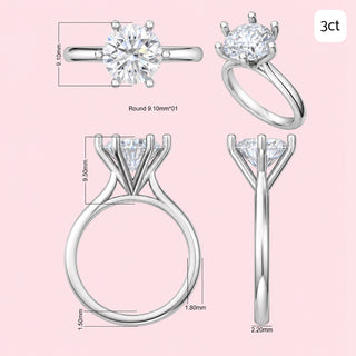 6-Claw Solitaire Ring